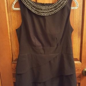Black dress with beaded color.